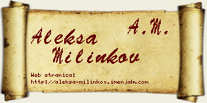 Aleksa Milinkov vizit kartica